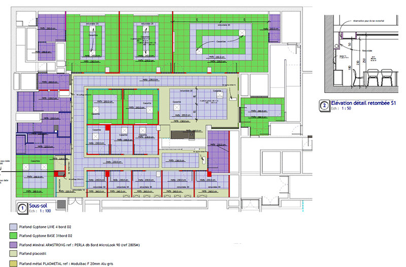 Plan de calepinage des plafonds-DCE