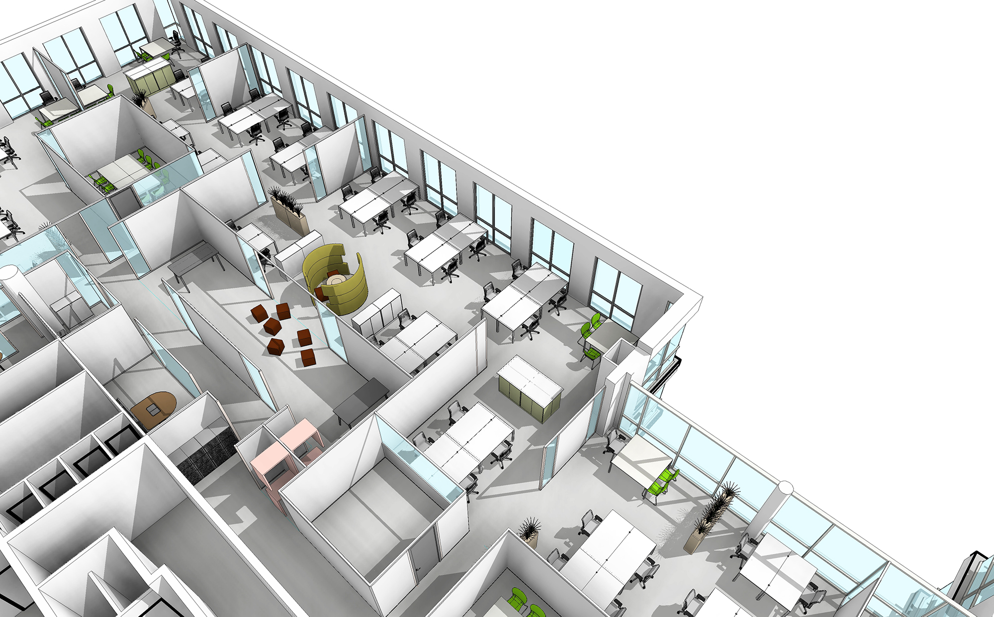Exemple de conception de space planning par l'agence iXref
